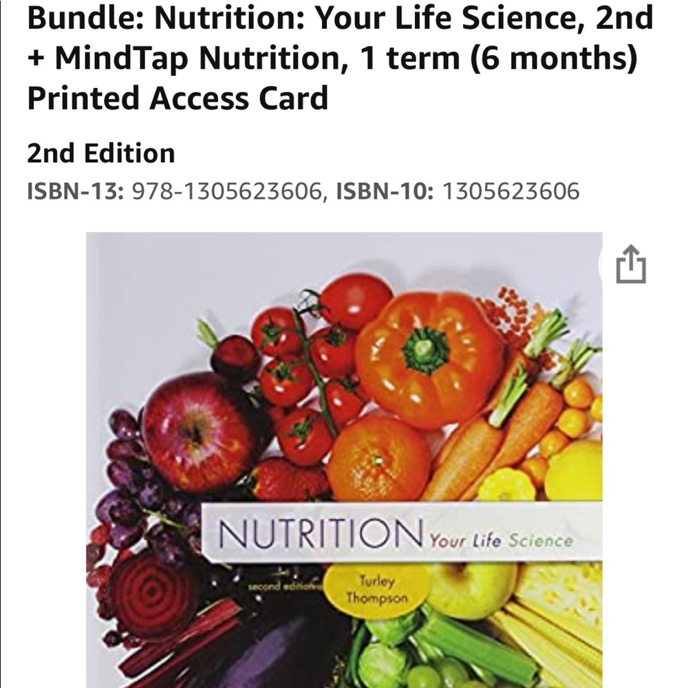 Mindtap Nutrition: your life science 2nd e code